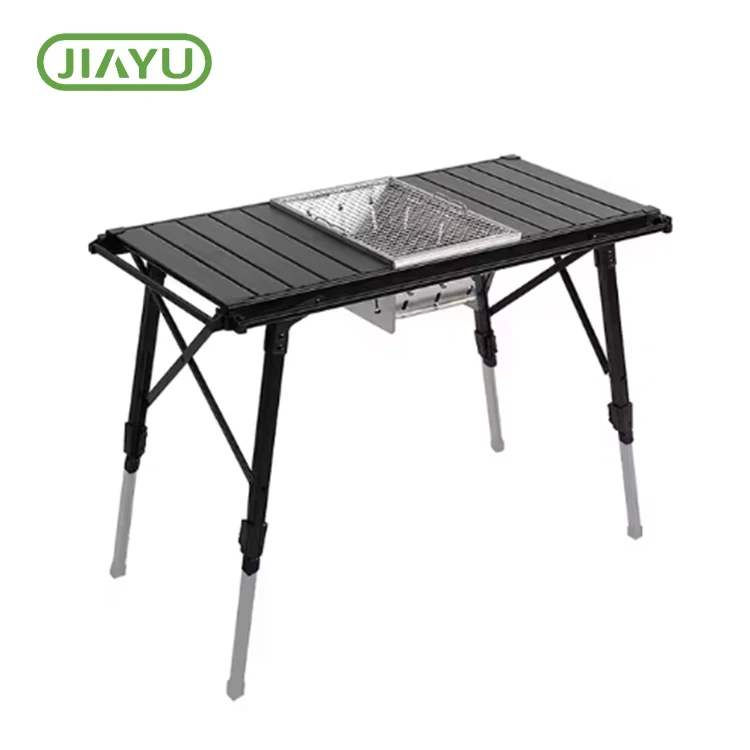 Tabela de churrasco de acampamento dobrável ajustável