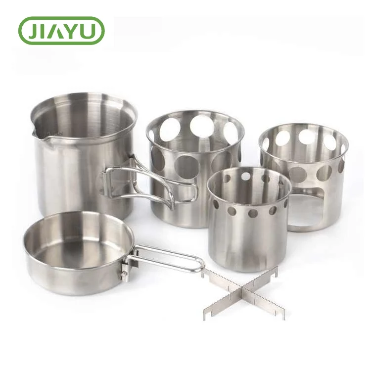 Conjunto de cozinheiros de acampamento de alumínio