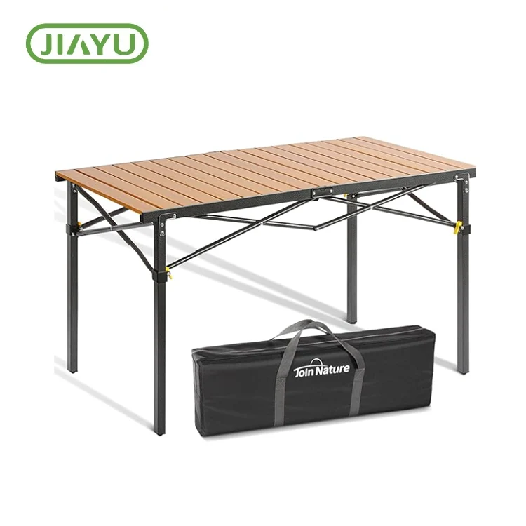 Mesa de camping de ferro macio dobrável