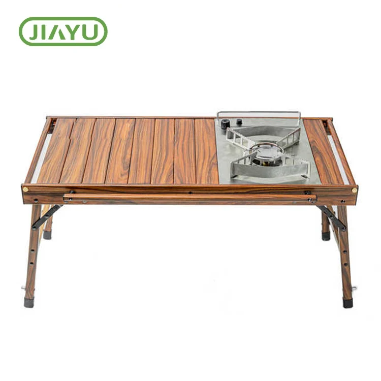 Mesa externa de grão de madeira dobrável